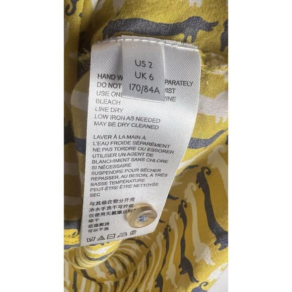 Anthropologie Maeve Fredericka Button Down Shirt Dachshund Dog Size‎ 2 - Picture 8 of 10